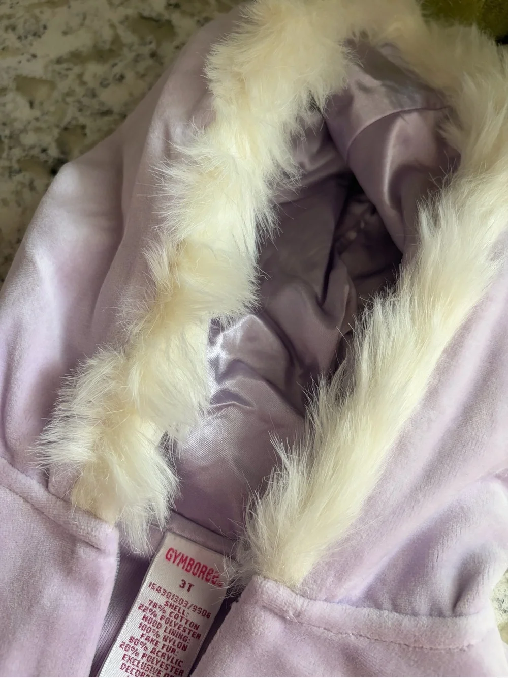 Gymboree Vintage Lavender Ski Dress 3T NWT Y2K Snowflake Velour Faux Fur
